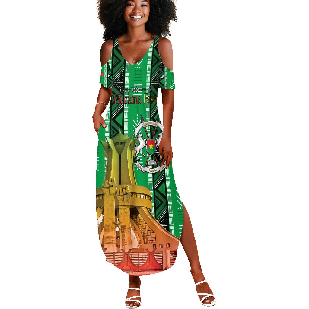 Burkina Faso Martyrs Day Personalized Summer Maxi Dress Monument des Heros Nationaux - African Pride