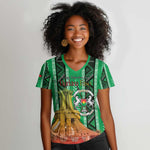 Burkina Faso Martyrs Day Personalized Women V-Neck T-Shirt Monument des Heros Nationaux - African Pride