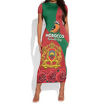 Personalised Afro Morocco Short Sleeve Bodycon Dress Happy Proclamation Day - African Pattern LT15