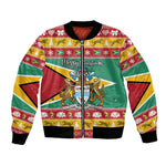 Afro Guyana Christmas Bomber Jacket Mix Coat Of Arms