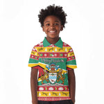 Afro Guyana Christmas Kid Polo Shirt Mix Coat Of Arms