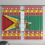 Afro Guyana Christmas Window Curtain Mix Coat Of Arms