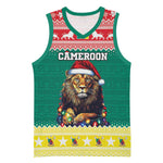 Cameroon Christmas Basketball Jersey Lion African Santa - African Pride