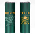 Custom South Africa Cricket Skinny Tumbler Come On Proteas