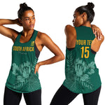 Custom South Africa Cricket Women Racerback Tank Come On Proteas