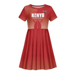 Kenya Football Custom Kid Short Sleeve Dress Go Harambee Stars Go