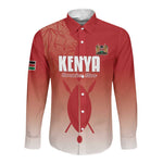Kenya Football Custom Long Sleeve Button Shirt Go Harambee Stars Go