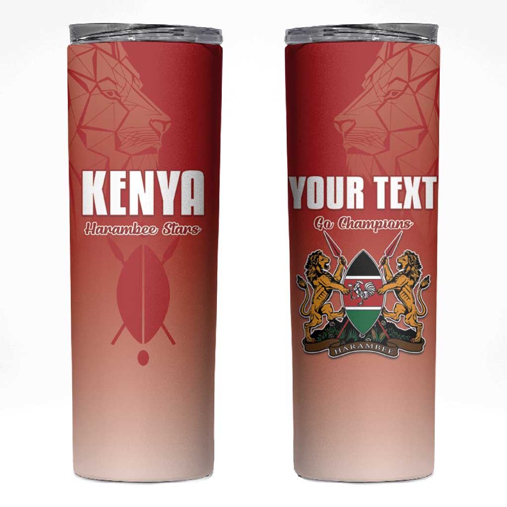 Kenya Football Custom Skinny Tumbler Go Harambee Stars Go