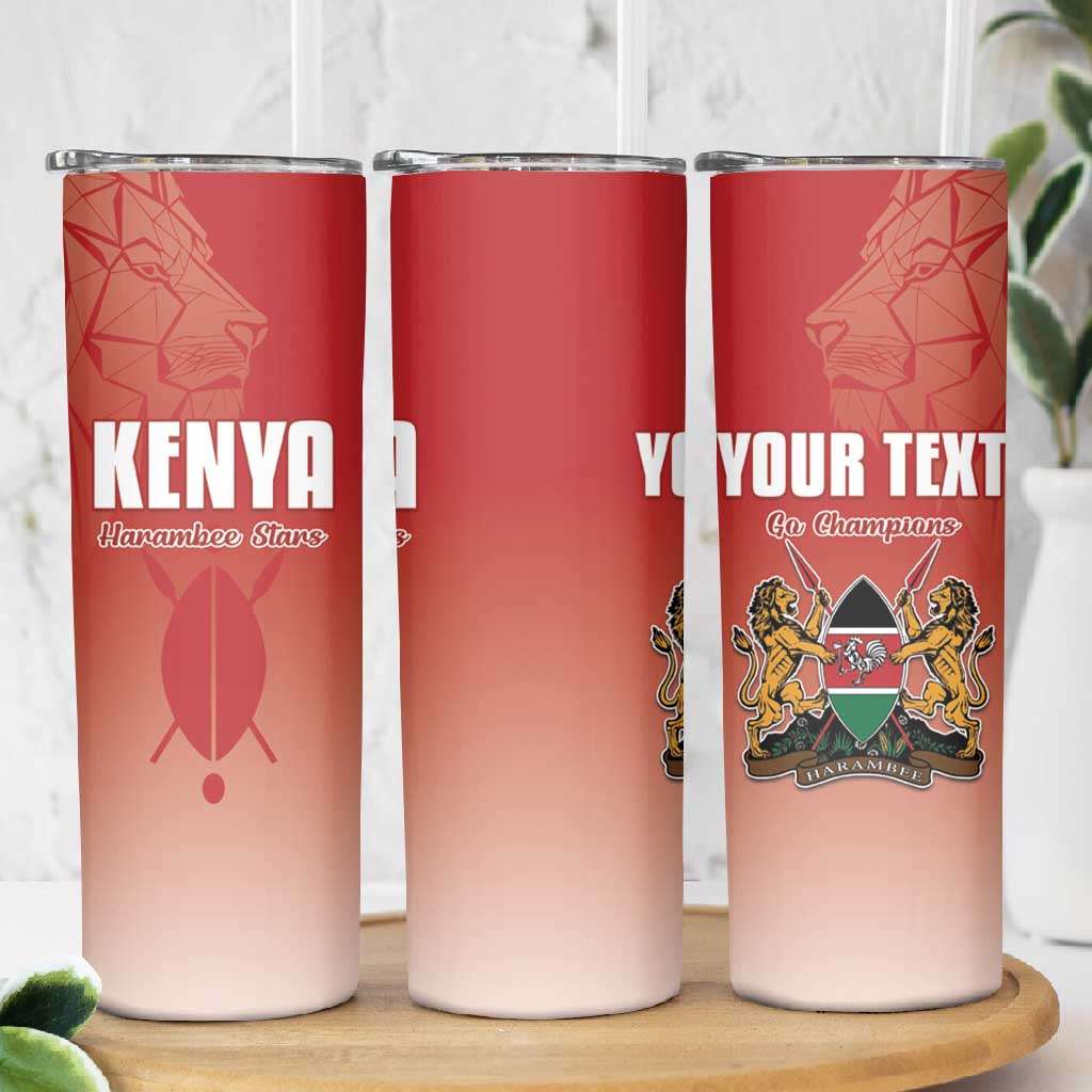 Kenya Football Custom Skinny Tumbler Go Harambee Stars Go