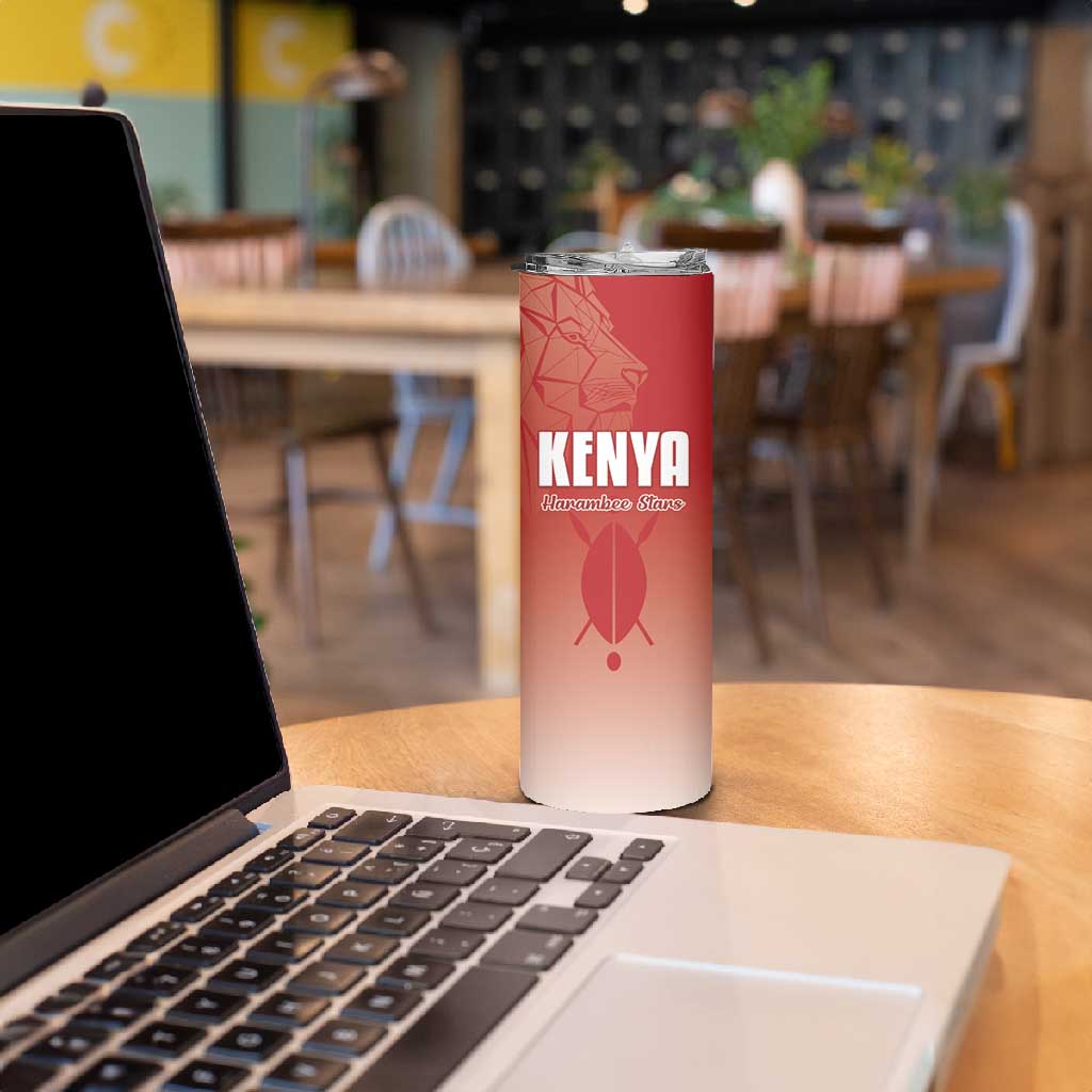 Kenya Football Custom Skinny Tumbler Go Harambee Stars Go