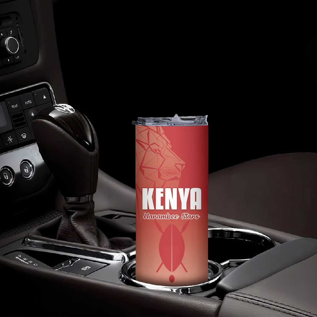 Kenya Football Custom Skinny Tumbler Go Harambee Stars Go