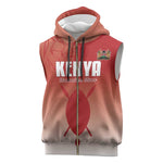 Kenya Football Custom Sleeveless Zip Hoodie Go Harambee Stars Go - African Pride