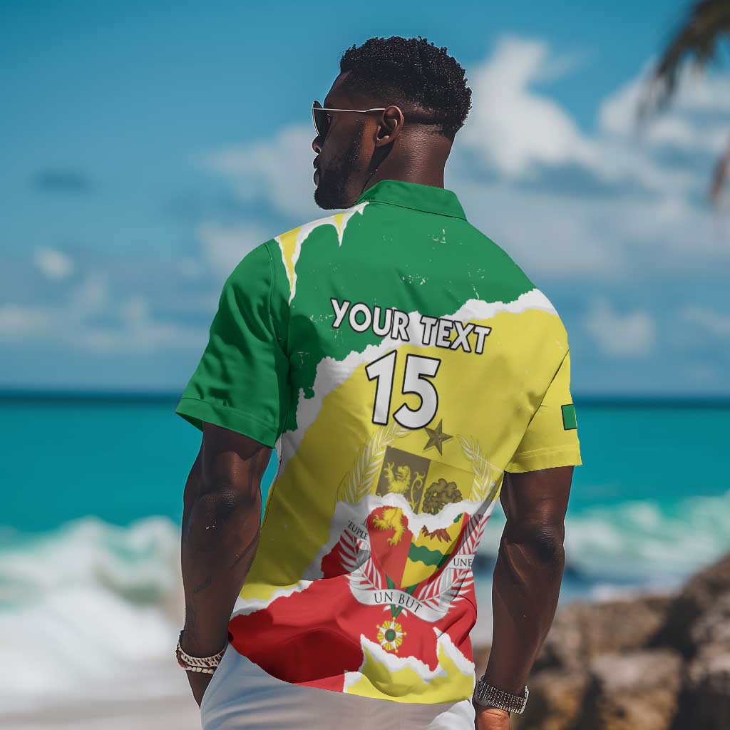 Custom Senegal Beach Soccer 2025 Hawaiian Shirt Go Champions - Grunge Style