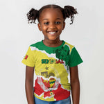 Custom Senegal Beach Soccer 2025 Kid T shirt Go Champions - Grunge Style