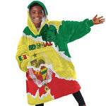 Custom Senegal Beach Soccer 2025 Kid Wearable Blanket Hoodie Go Champions - Grunge Style