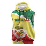 Custom Senegal Beach Soccer 2025 Sleeveless Hoodie Go Champions - Grunge Style - African Pride