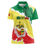 Custom Senegal Beach Soccer 2025 Women Polo Shirt Go Champions - Grunge Style
