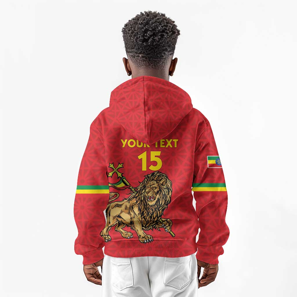 Custom Ethiopia Football Kid Hoodie Go Champions
