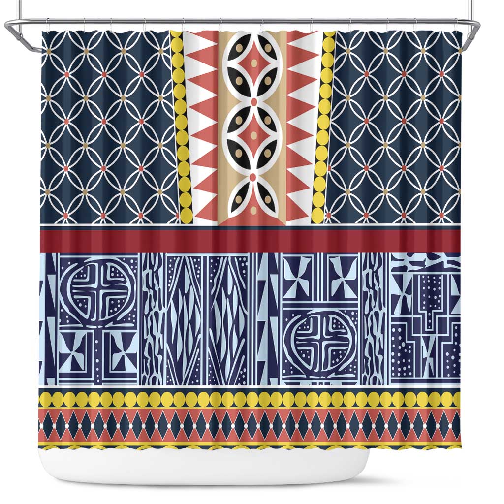 Toghu Bamenda Shower Curtain Cameroon Traditional Pattern