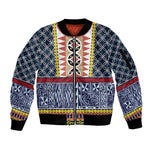 Toghu Bamenda Sleeve Zip Bomber Jacket Cameroon Traditional Pattern