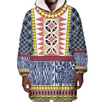 Toghu Bamenda Wearable Blanket Hoodie Cameroon Traditional Pattern