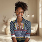 Toghu Bamenda Women Casual Shirt Cameroon Traditional Pattern