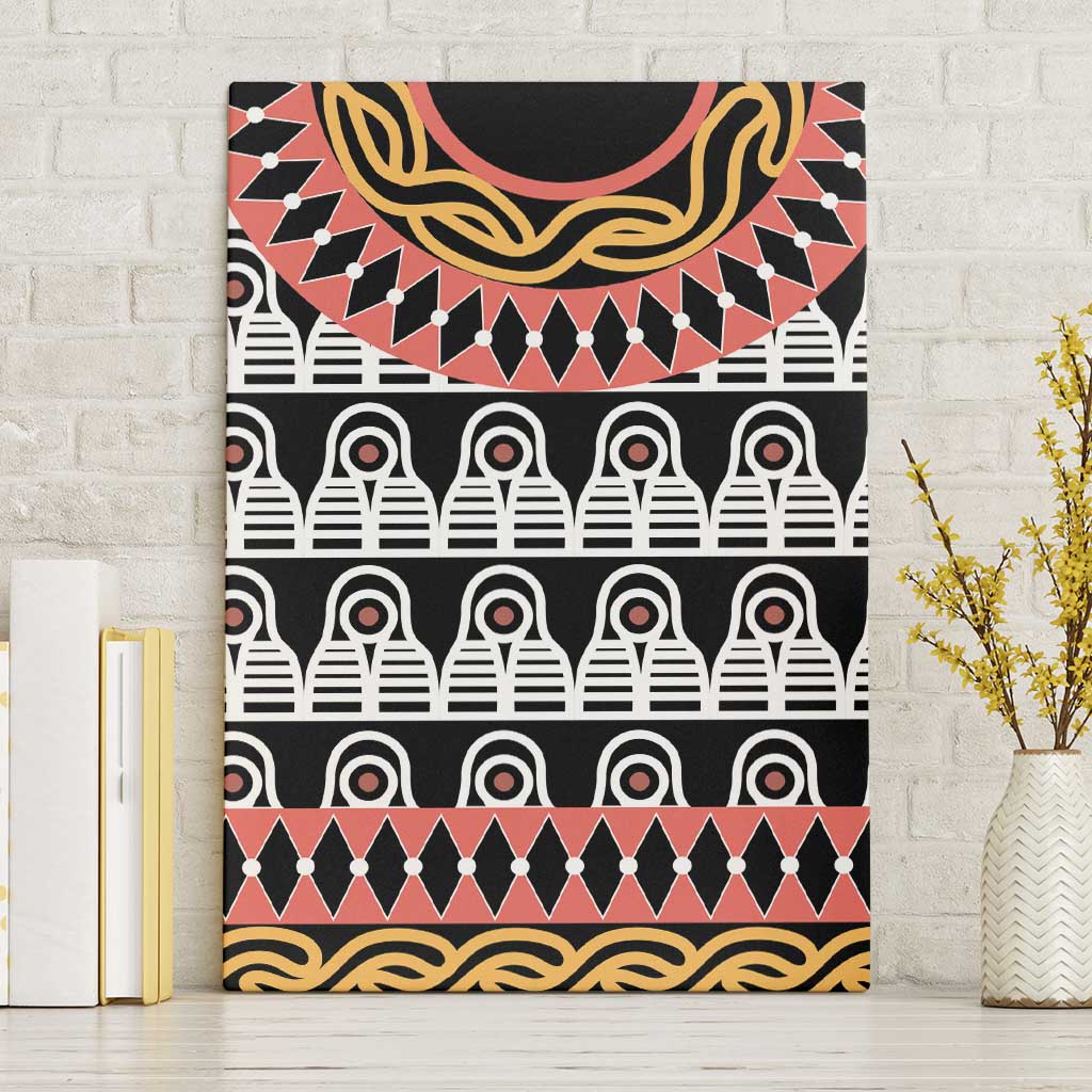 Cameroon Canvas Wall Art Toghu Traditional Pattern