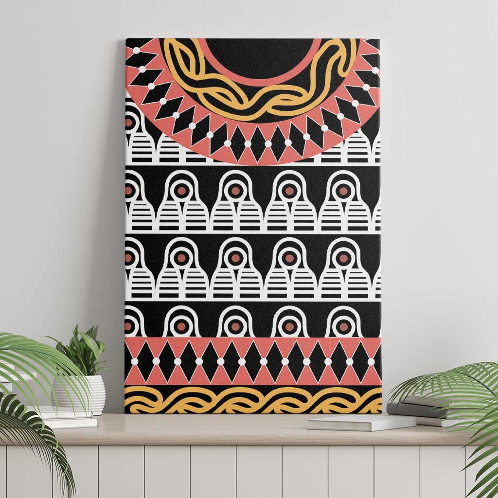Cameroon Canvas Wall Art Toghu Traditional Pattern