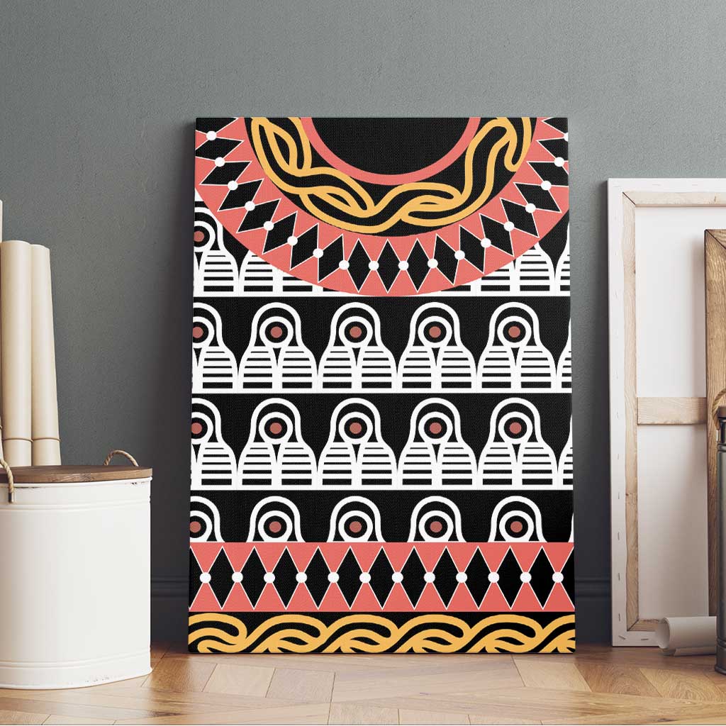 Cameroon Canvas Wall Art Toghu Traditional Pattern