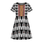 Cameroon Kid Short Sleeve Dress Toghu Traditional Pattern