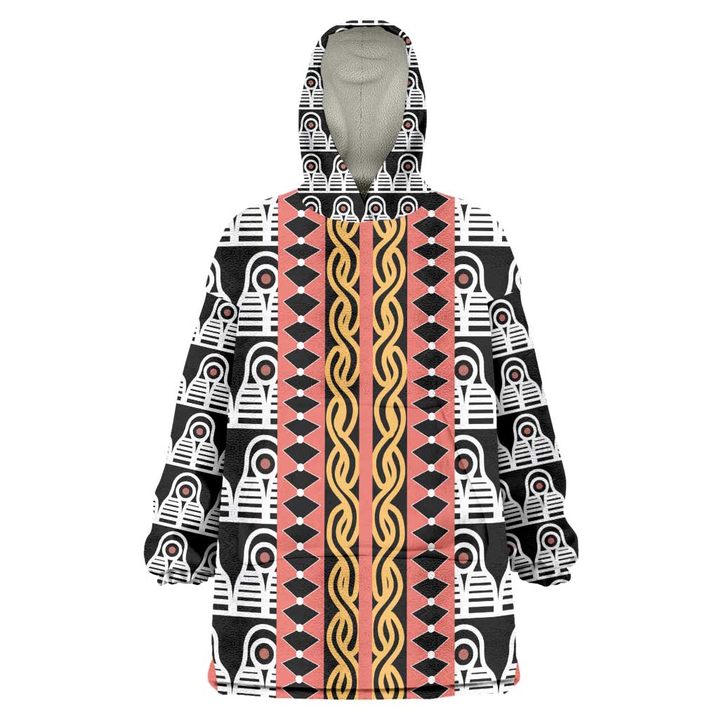 Cameroon Kid Wearable Blanket Hoodie Toghu Traditional Pattern