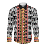 Cameroon Long Sleeve Button Shirt Toghu Traditional Pattern