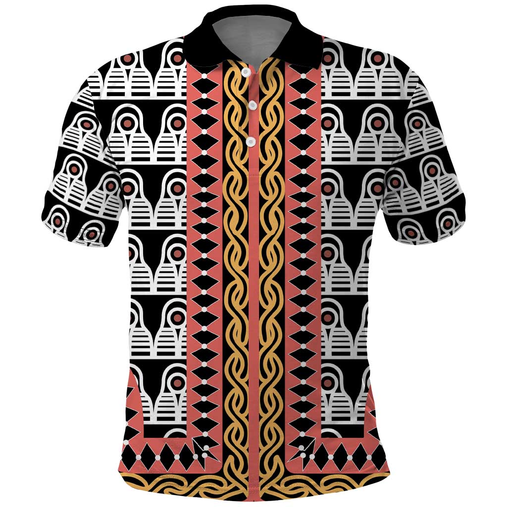 Cameroon Polo Shirt Toghu Traditional Pattern