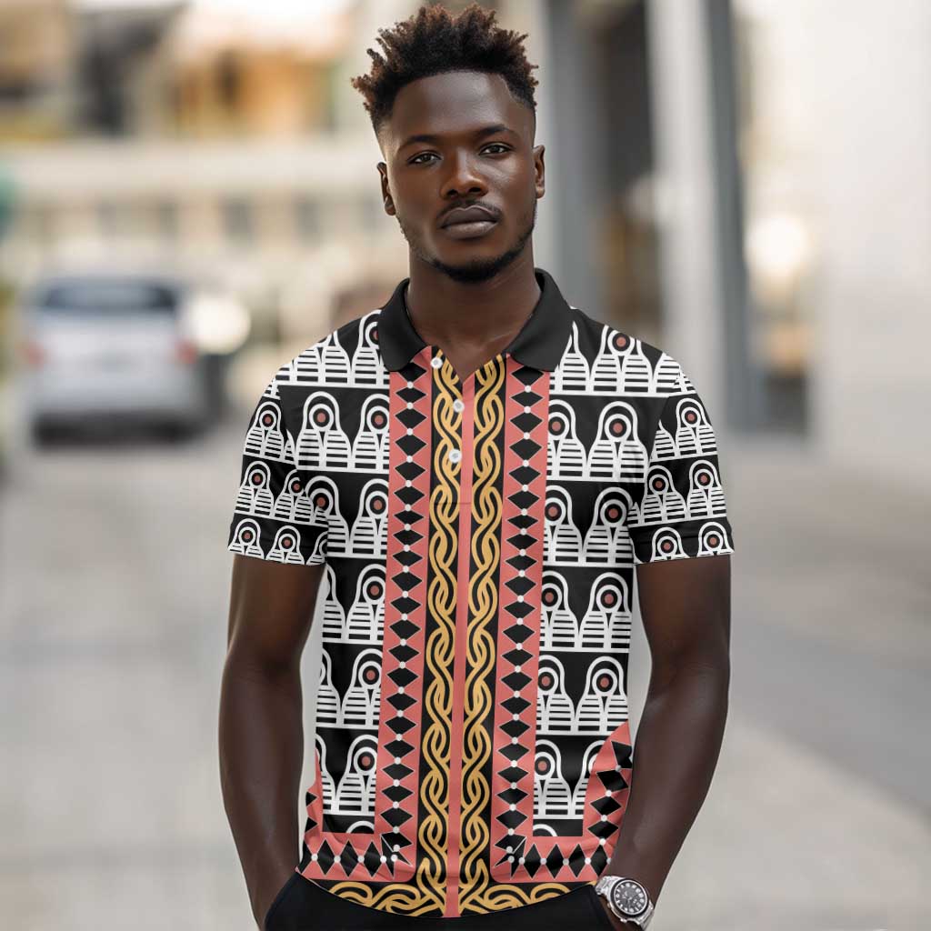 Cameroon Polo Shirt Toghu Traditional Pattern