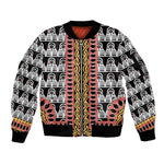 Cameroon Sleeve Zip Bomber Jacket Toghu Traditional Pattern