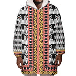 Cameroon Wearable Blanket Hoodie Toghu Traditional Pattern