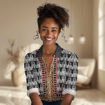 Cameroon Women Casual Shirt Toghu Traditional Pattern