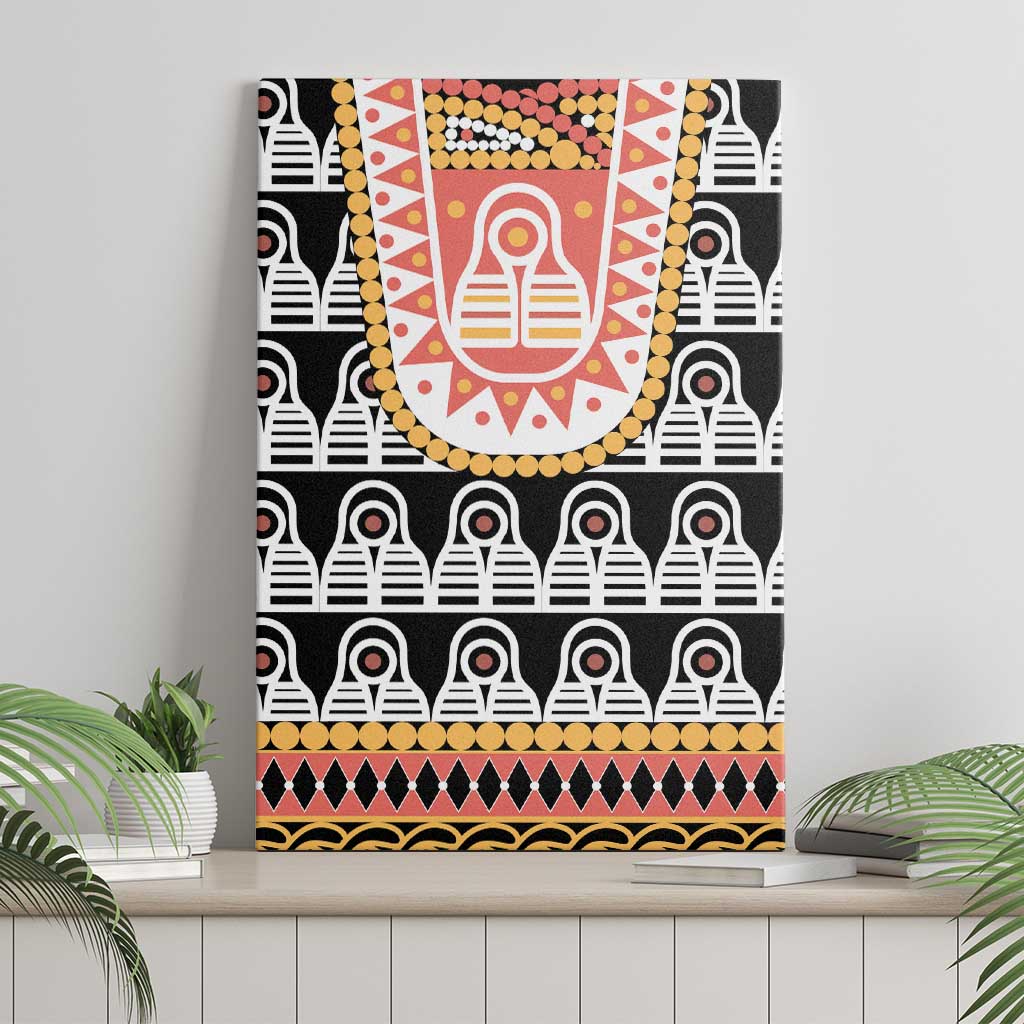 Cameroon Traditional Toghu Pattern Canvas Wall Art