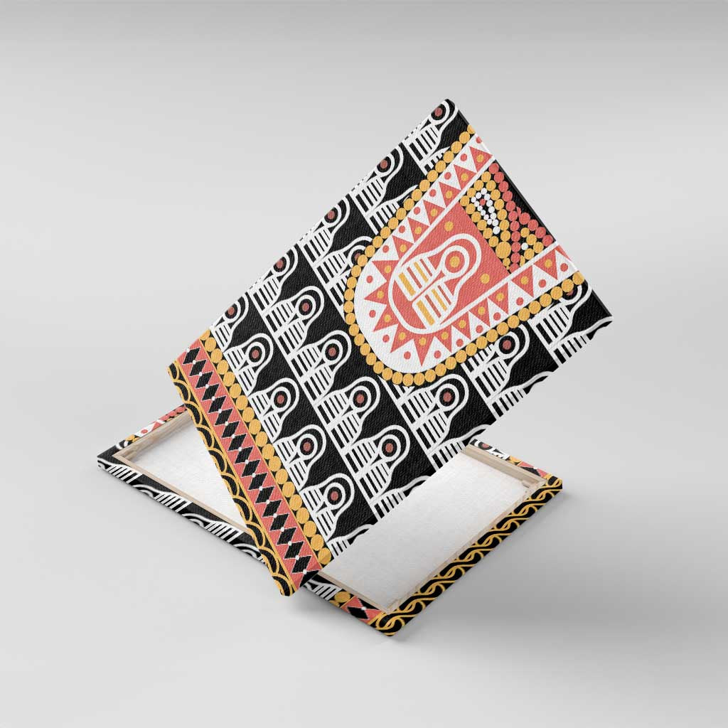 Cameroon Traditional Toghu Pattern Canvas Wall Art