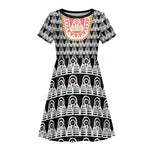Cameroon Traditional Toghu Pattern Kid Short Sleeve Dress