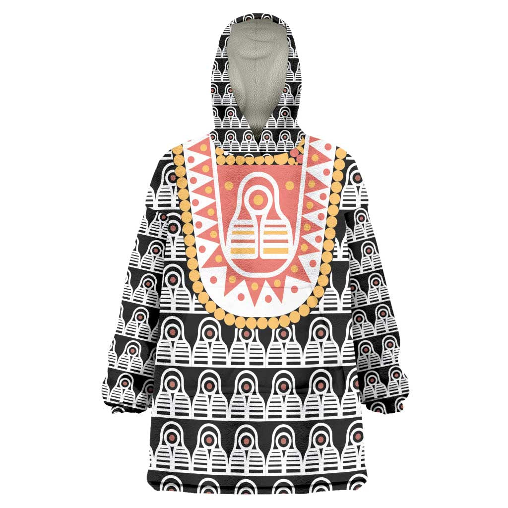 Cameroon Traditional Toghu Pattern Kid Wearable Blanket Hoodie