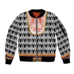 Cameroon Traditional Toghu Pattern Sleeve Zip Bomber Jacket