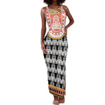 Cameroon Traditional Toghu Pattern Tank Maxi Dress
