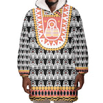 Cameroon Traditional Toghu Pattern Wearable Blanket Hoodie