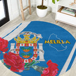 Melilla Spain Round Carpet Coat Of Arms With Map