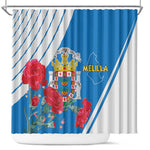 Melilla Spain Shower Curtain Coat Of Arms With Map