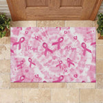 Pink Ribbon With Tie Dye Rubber Doormat Breast Cancer Awareness - African Pride