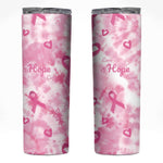 Pink Ribbon With Tie Dye Skinny Tumbler Breast Cancer Awareness - African Pride