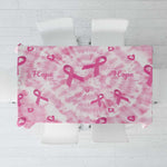 Pink Ribbon With Tie Dye Tablecloth Breast Cancer Awareness - African Pride