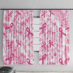 Pink Ribbon With Tie Dye Window Curtain Breast Cancer Awareness - African Pride